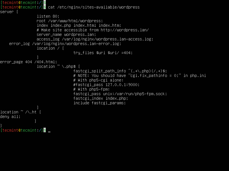 Create WordPress Nginx Virtual Host