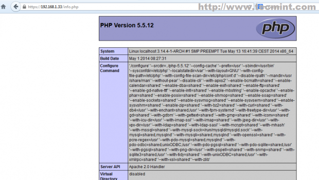 Verify PHP Information