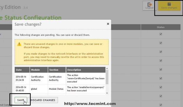 Save System Changes