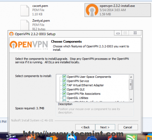 Choose OpenVPN Components
