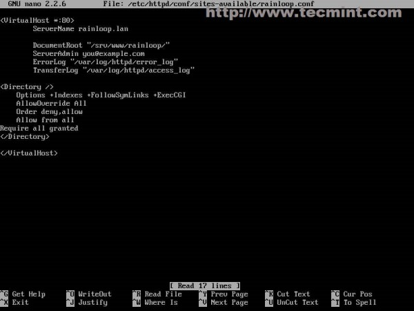 Create Apache Virtual Host