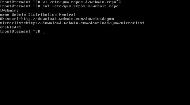 Install Webmin Repository on CentOS