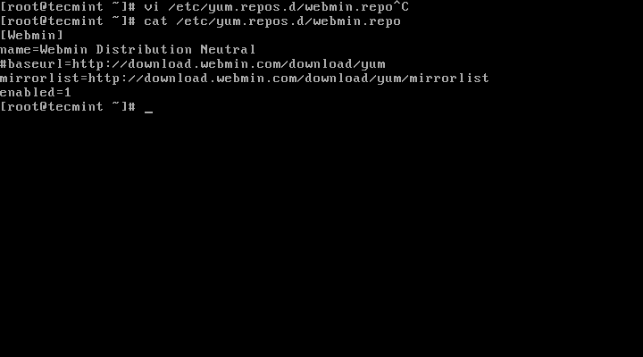  Instalar el repositorio de Webmin en CentOS 
