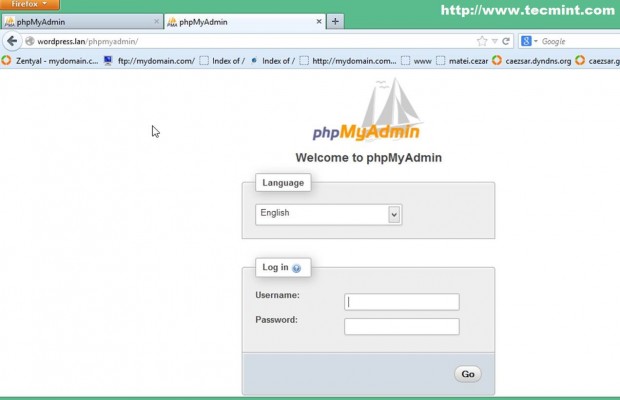 Access PhpMyAdmin Dashboard