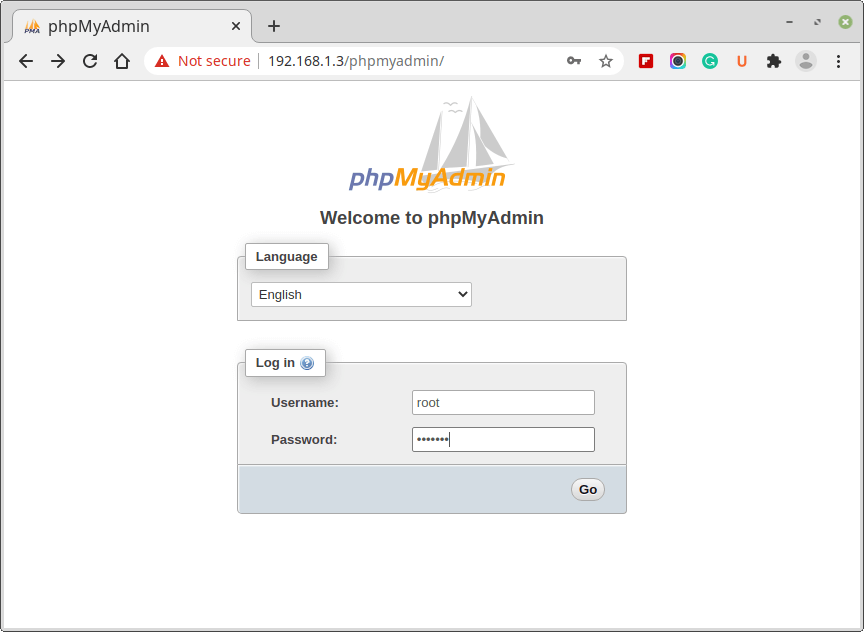 PhpMyAdmin Login