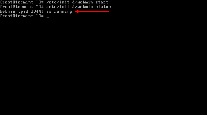 Start Webmin in CentOS