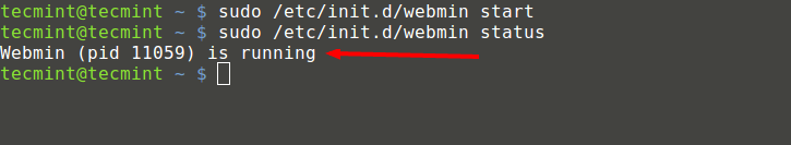Start Webmin in Ubuntu