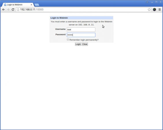 Webmin Login