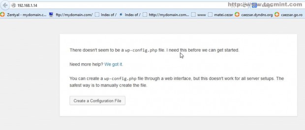 Create WP Configuration