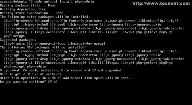 Install PhpMyAdmin in Ubuntu