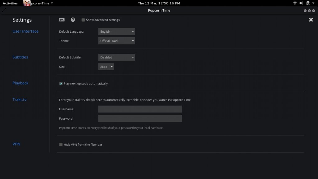 Popcorn Time Setting Watch Favorite Movies/TV Shows Online Using