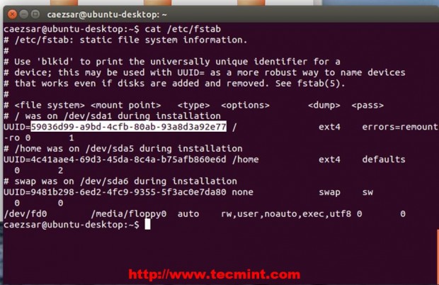 Confirm Partition UUID