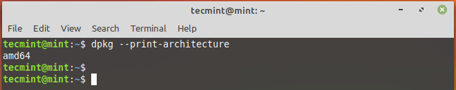  Verificar la arquitectura del sistema Linux Mint 