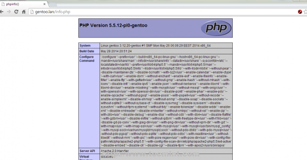 Verificar configuración PHP
