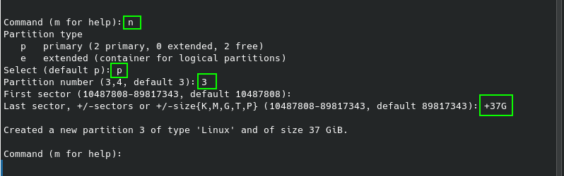 Create Root Partition