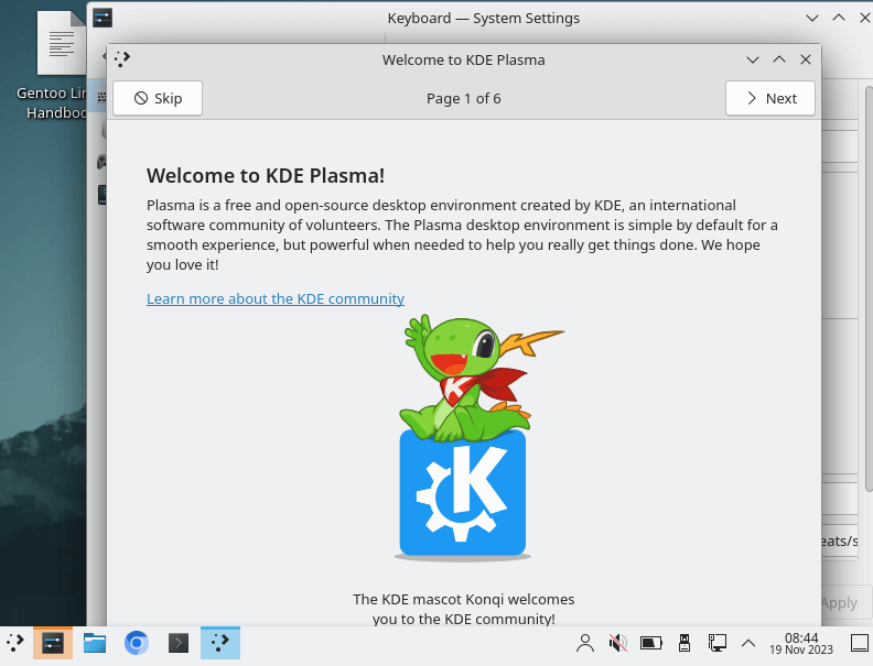 Gentoo KDE Plasma Desktop