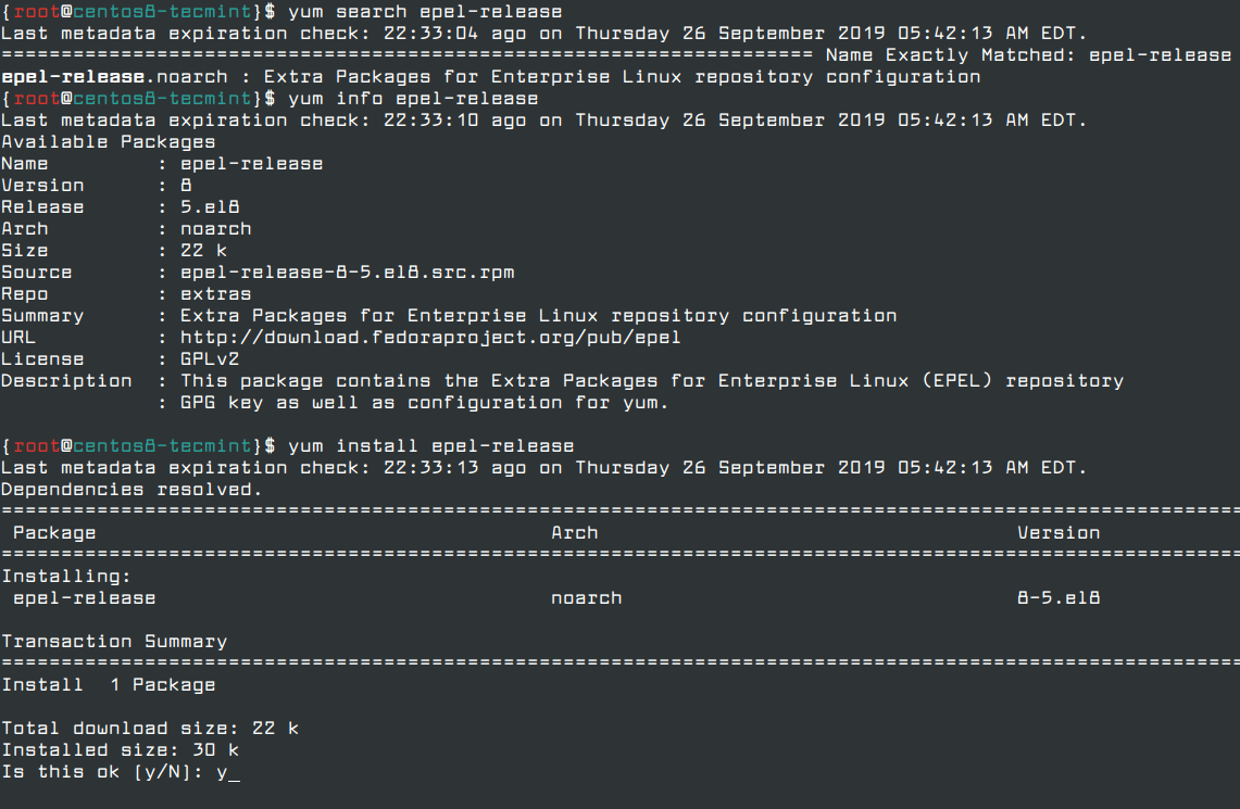 Install EPEL Repo on CentOS 8