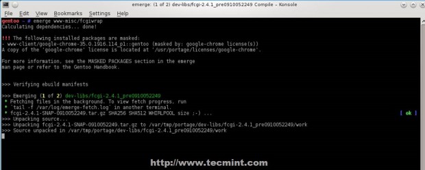 Install FCcgiwrap in Gentoo Linux