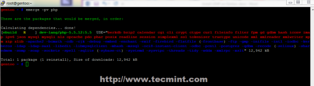 Install PHP in Gentoo Linux