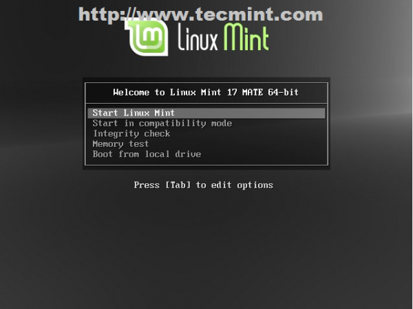 Start Linux Mint 