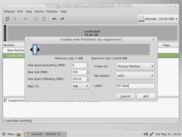 Create EFI Boot Partition