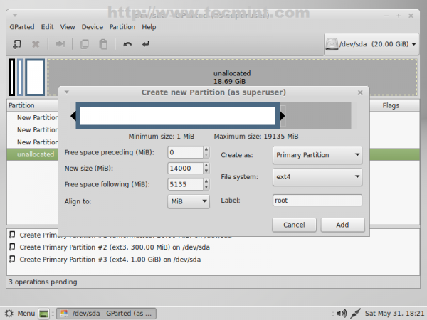 Create Root Partition