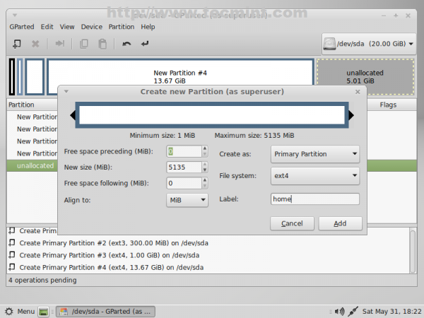 Create Home Partition