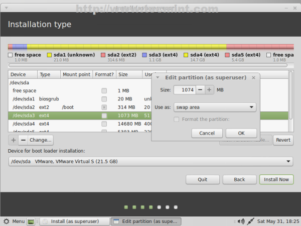 Set Swap Partition