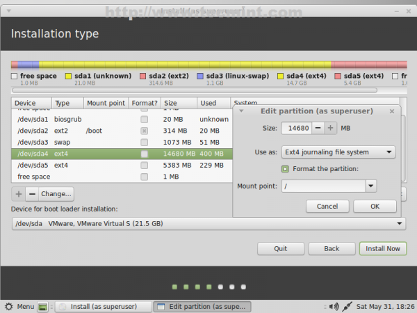 Configure Root Partition