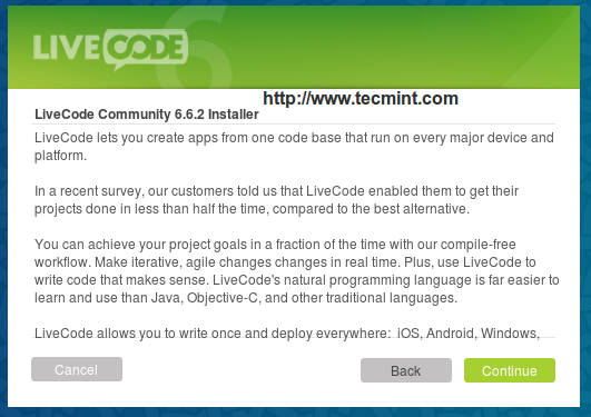  Instalador de LiveCode 