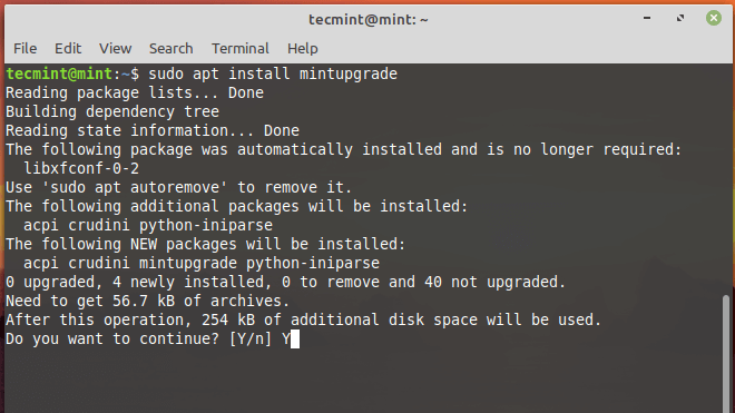 Install Mintupgrade in Linux Mint