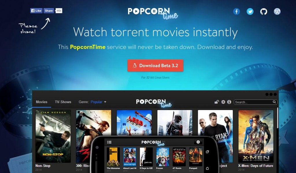 Watch Favorite Movies/TV Shows Online Using "Popcorn Time" in Your
