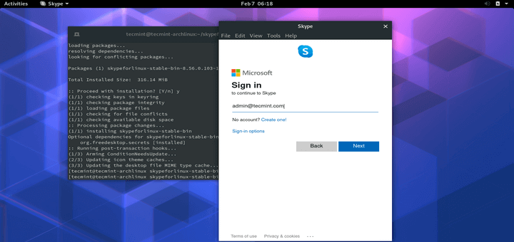Install Skype in Arch Linux