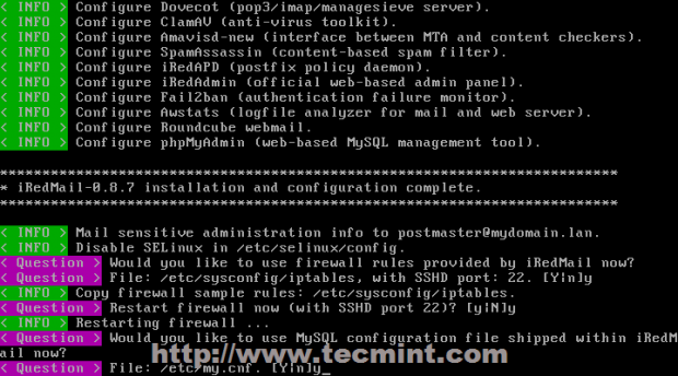 iRedMail Installation Process