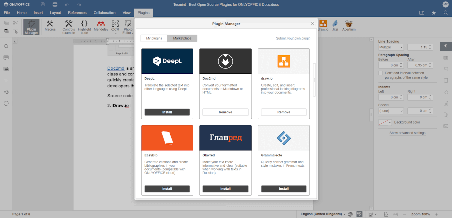 ONLYOFFICE Plugin Manager