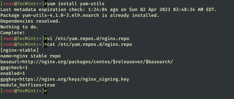 Add Nginx Yum Repository