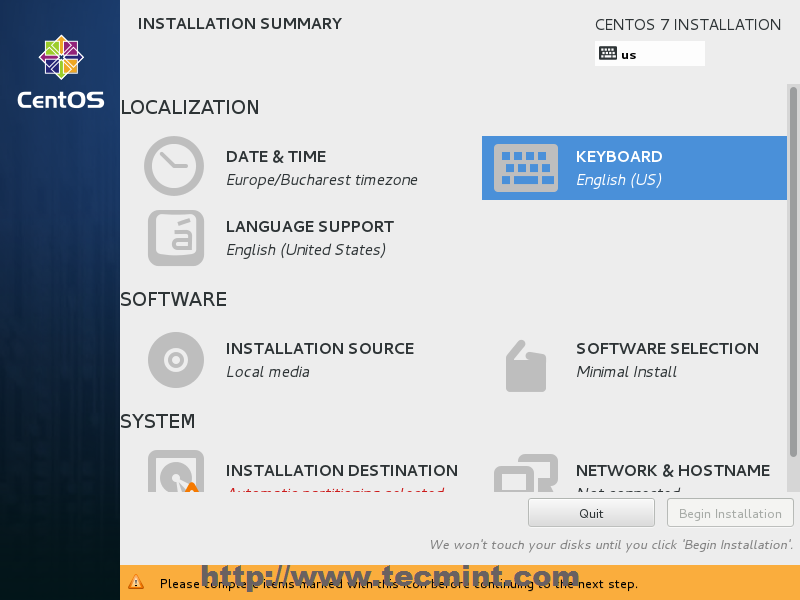 Installation Of Centos 70 With Screenshots