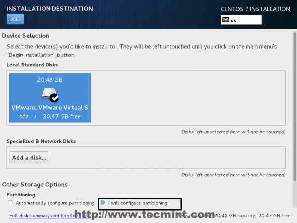 Installation Device Selection