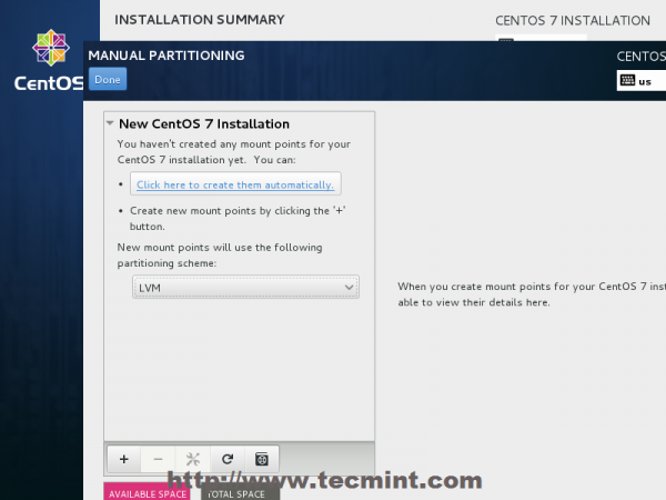 Select LVM Partition Type