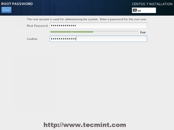 Set Root Password in CentOS 7 