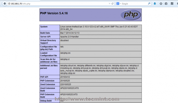  Verifique la información de PHP en CentOS 7 