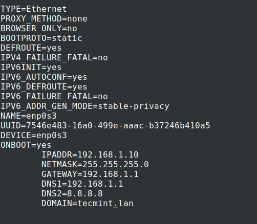 configurați adresa IP în CentOS 8 