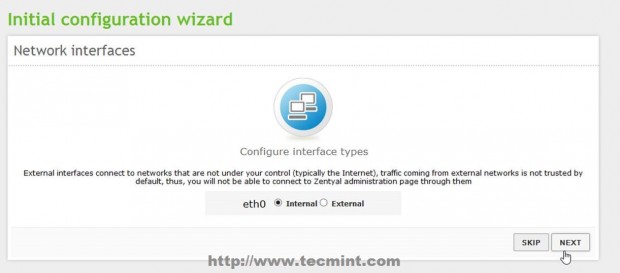 Configure Zentyal Network Interface 