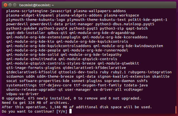 Install KDE Plasma 5 in Ubuntu