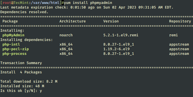Install PhpMyAdmin in Linux