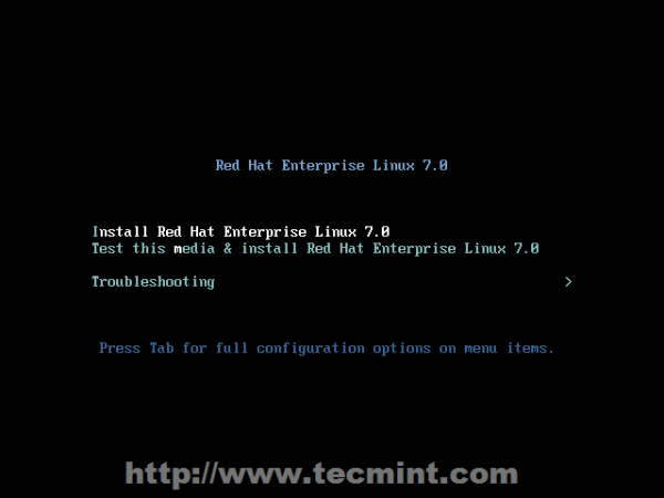 Install Red Hat Enterprise Linux 7.0