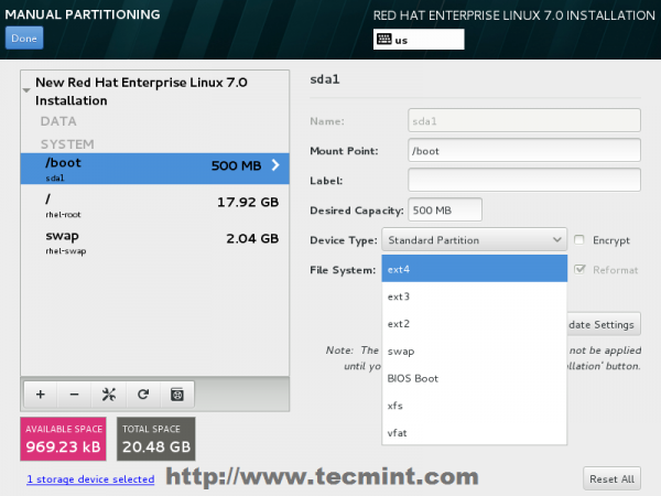 Select /boot Partition Type