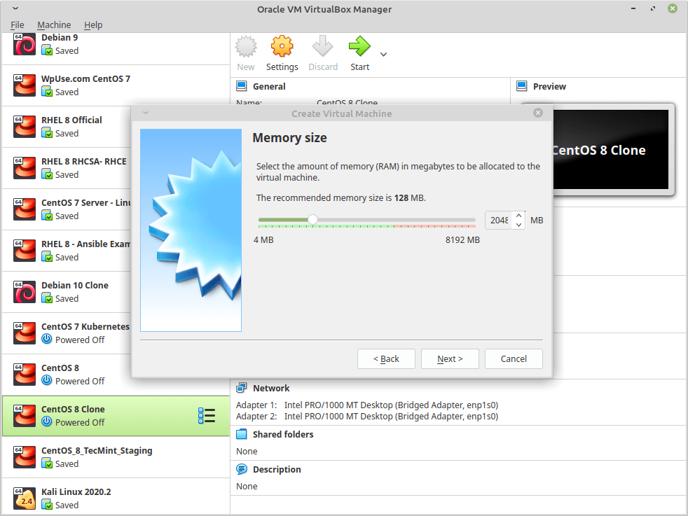 Set Memory to Virtual Machine