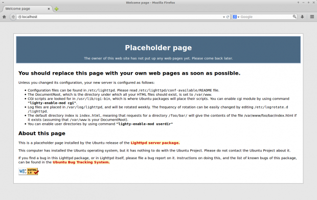 Verify Lighttpd Page