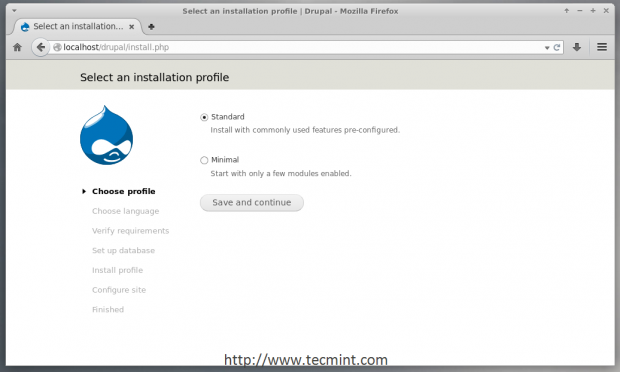 Select Drupal Installation Profile
